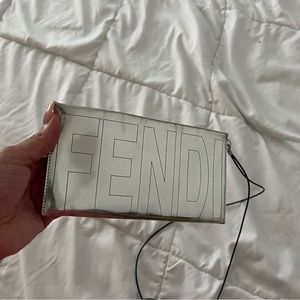 Fendi metallic envelope wallet